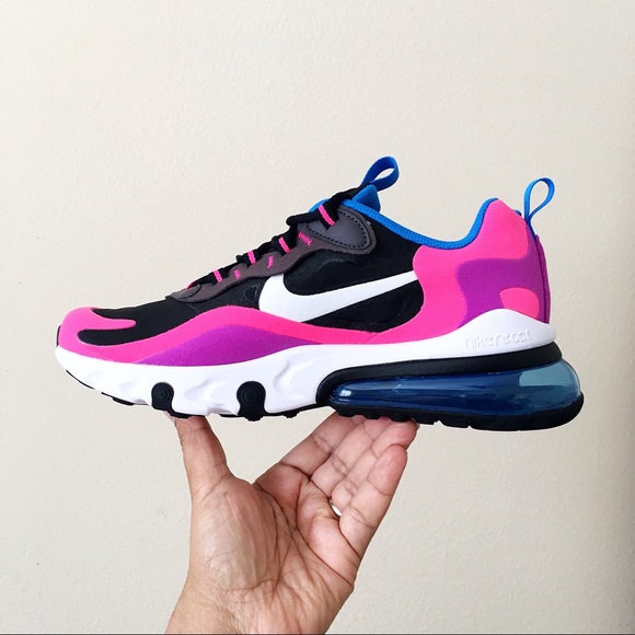 Nike Air Max 270 React Pink, Blue, Black, White - Picture 5 of 8